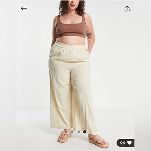 Asos Curve wide leg linen style pants